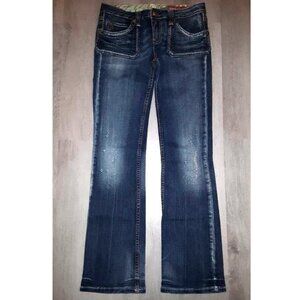 Vintage Y2k Yaso Flared Jeans Size 7/8 x 29 Distressed Denim Flares Wide Leg